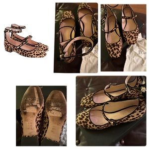 J. Crew 
Sally Ballet with Straps on hair calf. Size 7